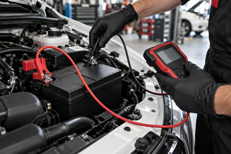 Start-stop akü hizmeti sürecini anlatan temsili servis fotoğrafı